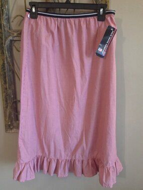 Vintage Y2K Polo Jeans Ralph Lauren Red Gingham Ruffle Midi Skirt NWT Deadstock